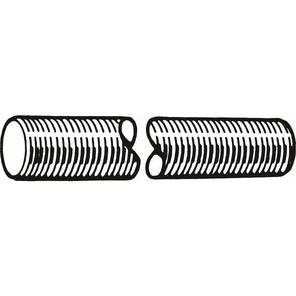 Fully Threaded Rod, M10-1mm, 1 m, Steel, Class 4.8, Zinc Plated Finish