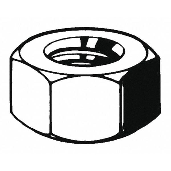 Hex Nut, M20-2.50, Steel, Class 8, Zinc Yellow, 16 mm Ht, 10 PK