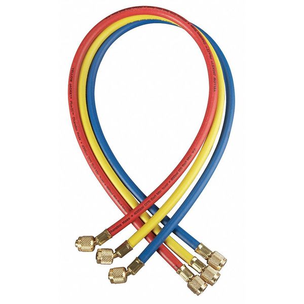 Manifold Hose Set, 72 In, Red, Yellow, Blue