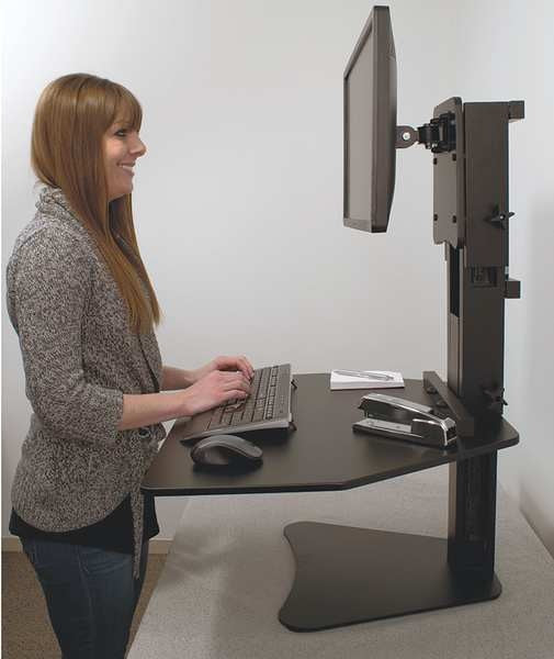 Sit-Stand Desk Converter, Includes Steel Base & Desk Surface