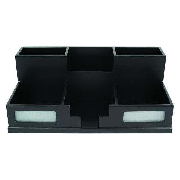 Desktop Organizer, Black, Wood, 5-1/2 in. H