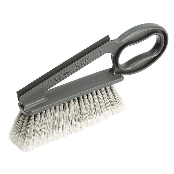 Bench Brush, 5 in L Handle, 9 in L Brush, Gray, Plastic, 14 in L Overall