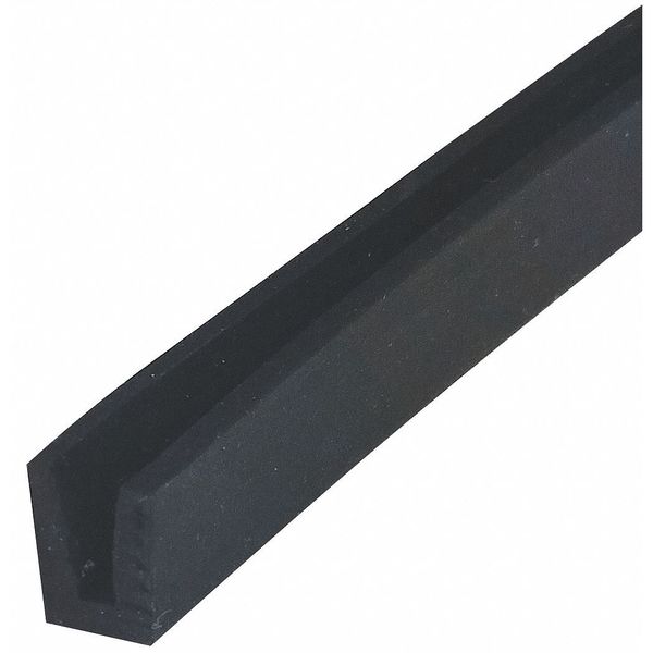 Rubber Edging, EPDM, 25 ft Length, Non-Adhesive Backing, 11/16 in Overall Width, Style: A