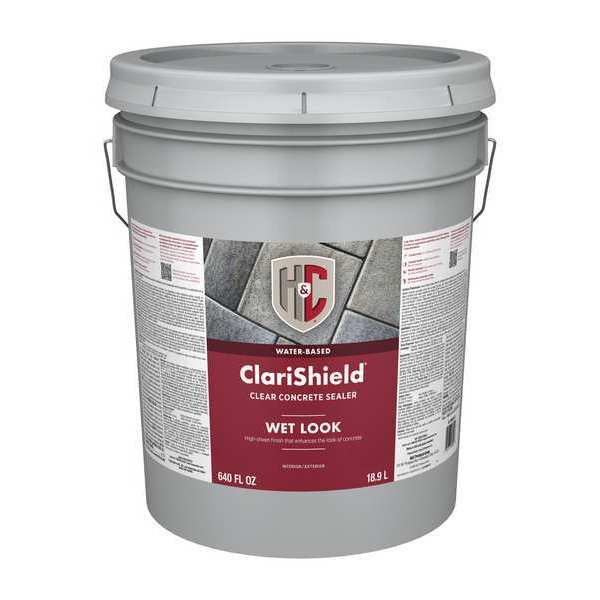 5 gal Concrete Dustproofer Floor Sealer, High Gloss Finish, Clear, Water Base