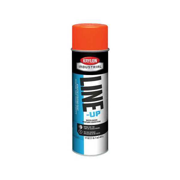 Athletic Field Striping Paint, 17 oz., Fluorescent Orange, Water -Based