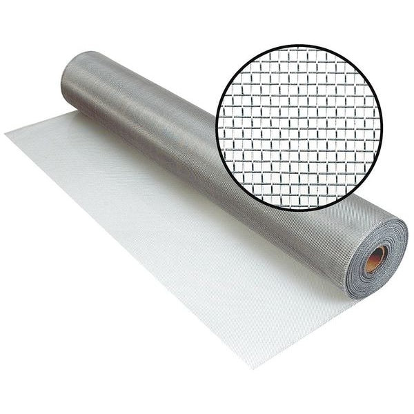 Door and Window Screen, Aluminum, 60 in W, 100 ft L, 0.01 in Wire Dia