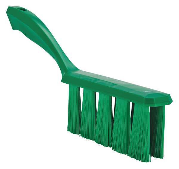 1 1/2 in W Bench Brush, Medium, 7 in L Handle, 6 1/2 in L Brush, Green, Plastic, 13 in L Overall