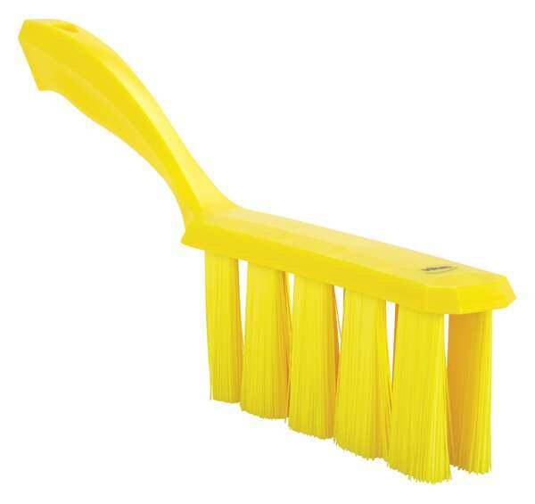 1 1/2 in W Bench Brush, Medium, 7 in L Handle, 6 1/2 in L Brush, Yellow, Plastic, 13 in L Overall