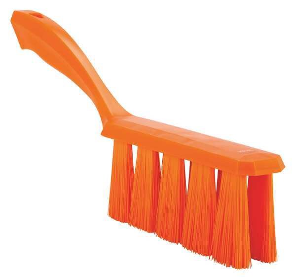 1 1/2 in W Bench Brush, Medium, 7 in L Handle, 6 1/2 in L Brush, Orange, Plastic, 13 in L Overall