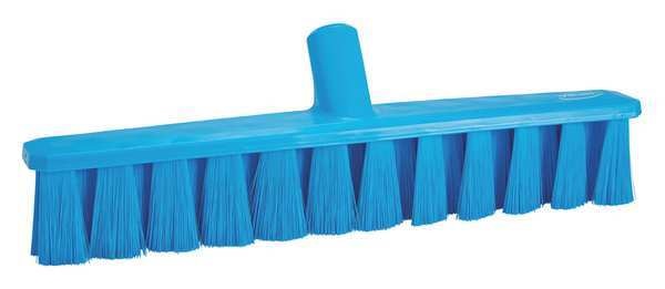 15 1/4 in Sweep Face Broom Head, Soft, Synthetic, Blue