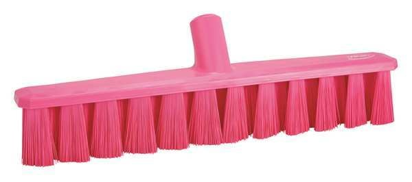 15 1/4 in Sweep Face Broom Head, Medium, Synthetic, Pink