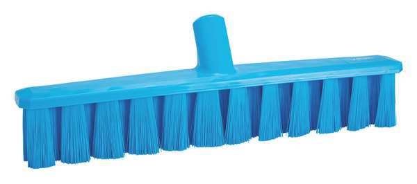 15 1/4 in Sweep Face Broom Head, Medium, Synthetic, Blue