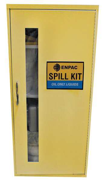 Spill Kit, Oil-Based Liquids, Yellow, Height: 8