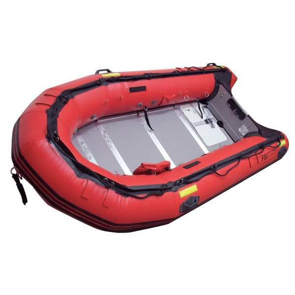Transom Style Rescue Boat, Red, 12 ft.