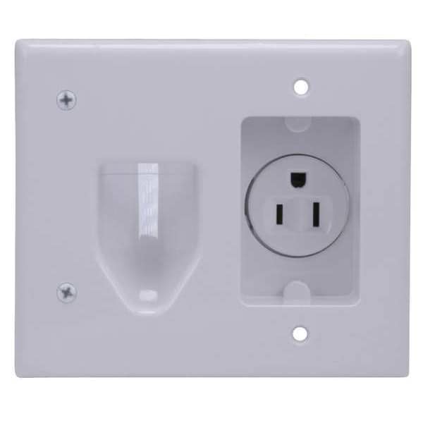 Wall Plate, Recessed Power, White