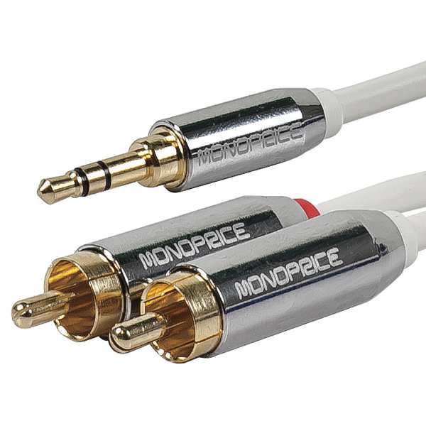 Audio Cable, 3.5mm, RCA, M/M, 10 Ft
