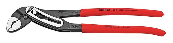 12 in V-Jaw Water Pump Plier Serrated, Plastic Grip