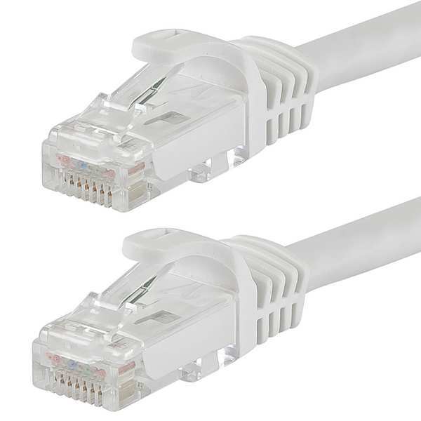 Ethernet Cable, Cat 6, White, 0.5 ft.