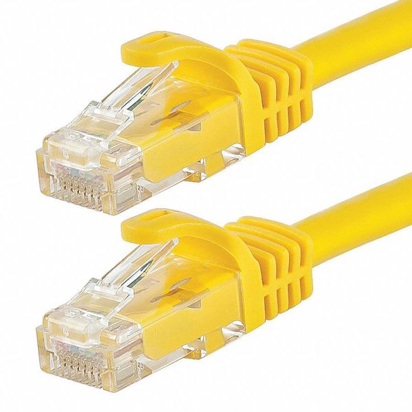 Ethernet Cable, Cat 6, Yellow, 1 ft.