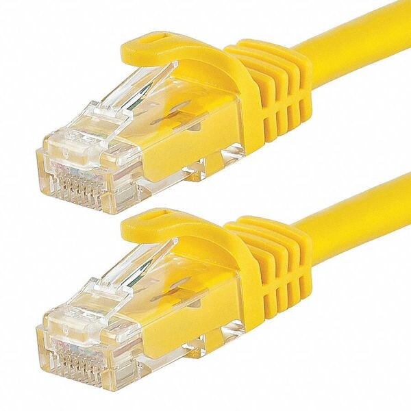 Ethernet Cable, Cat 6, Yellow, 0.5 ft.