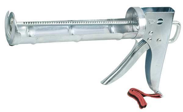 Caulk Gun, Silver, Steel, 10 oz