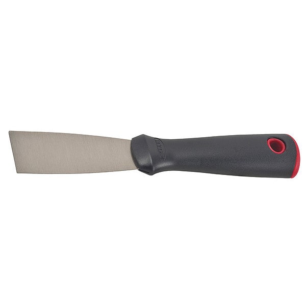 Putty Knife, Length 7 1/2 in, Blade Width 1 1/2 in, Carbon Steel, Black