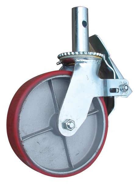 Scaffold Caster, 4 in.L, Steel, 1000 lb.