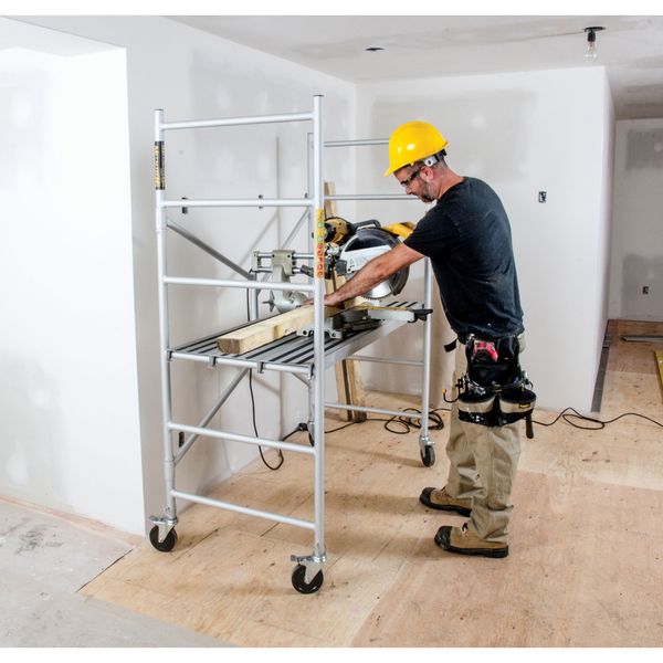 Scaffold, Aluminum, 11-3/4 in to 6 ft Platform Height