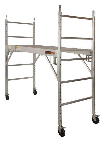 Scaffold, Steel/Wood, 2 ft 2 in to 6 ft Platform Height