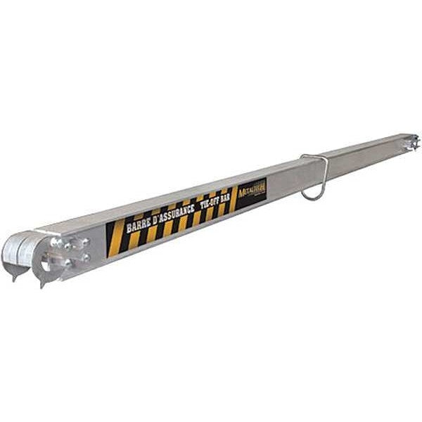 Tie-Off Bar, 10-7/32 ft.L, Aluminum, Steel