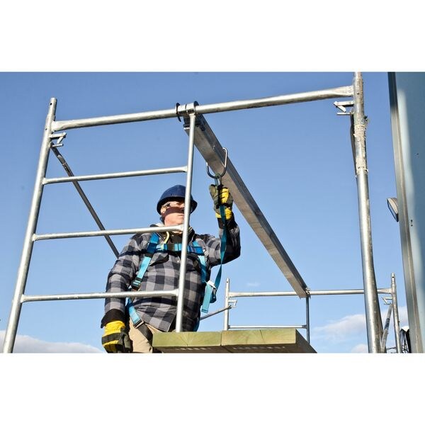 Tie-Off Bar, 10-7/32 ft.L, Aluminum, Steel