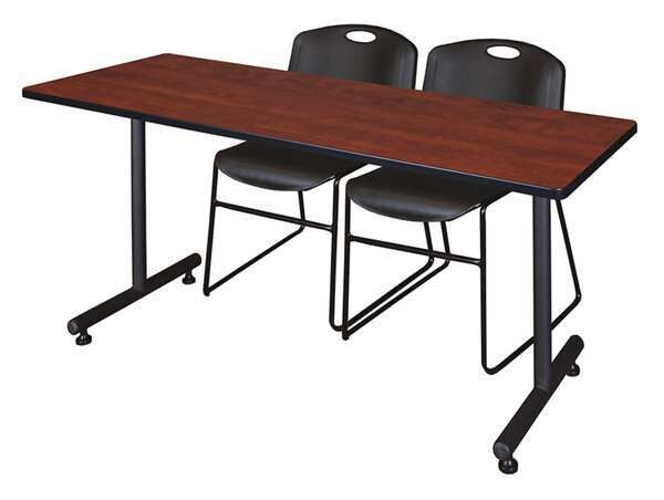 RectangleKobe Training Tables, 72X24X29, Wood, MetalTop, Cherry