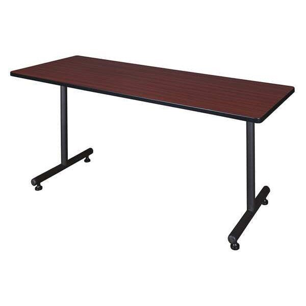 RectangleKobe Training Tables, 72X24X29, Wood, MetalTop, Mahogany