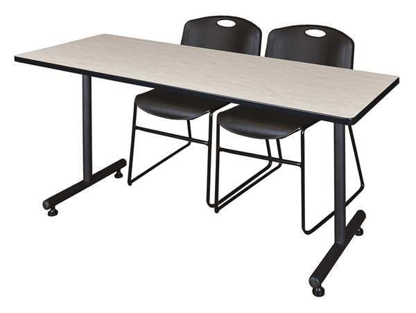 RectangleKobe Training Tables, 72X24X29, Wood, MetalTop, Maple