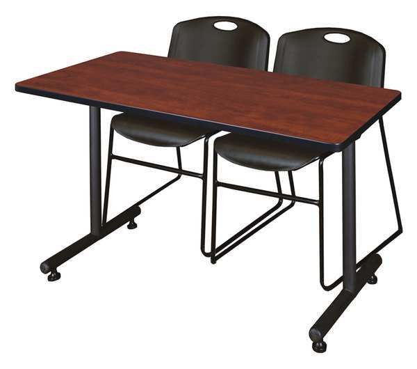RectangleKobe Training Tables, 48X24X29, Wood, MetalTop, Cherry