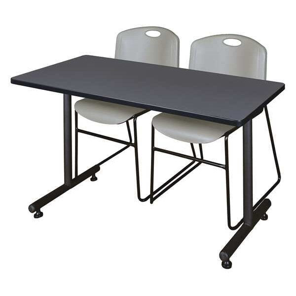 RectangleKobe Training Tables, 48X24X29, Wood, MetalTop, Grey