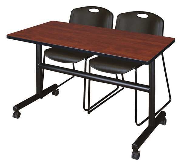 RectangleKobe Flip Top Tables, 48X24X29, Wood, MetalTop, Cherry