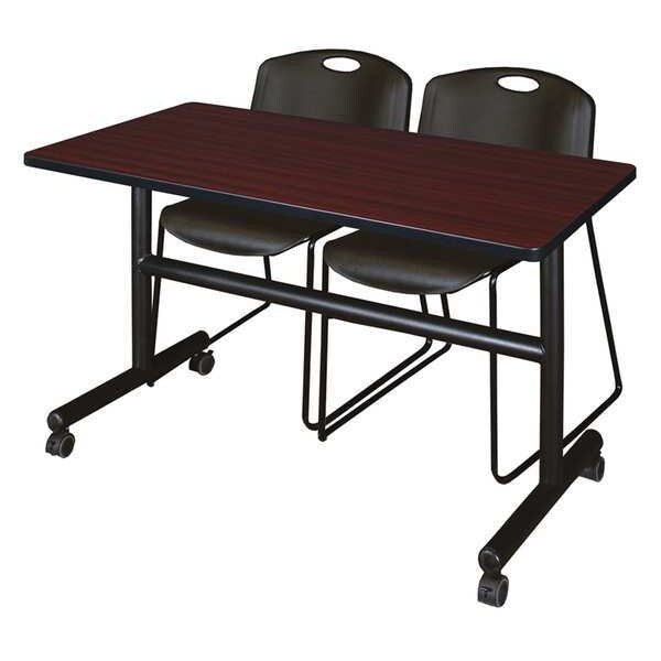 RectangleKobe Flip Top Tables, 48X24X29, Wood, MetalTop, Mahogany