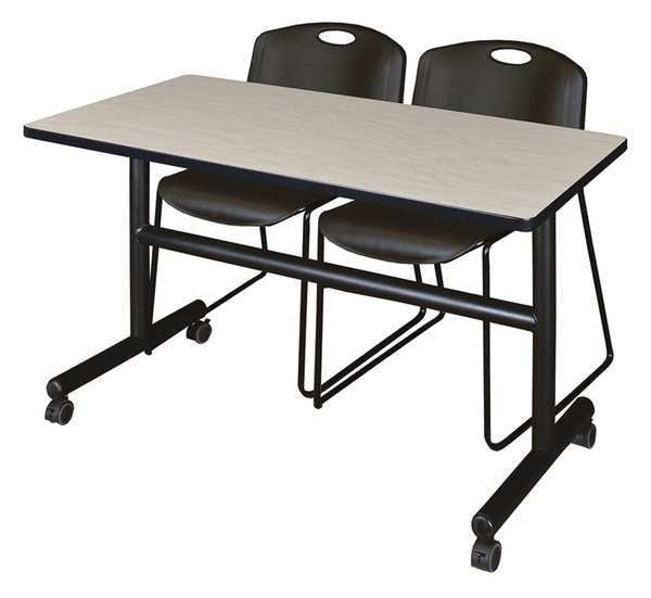 RectangleKobe Flip Top Tables, 48X24X29, Wood, MetalTop, Maple