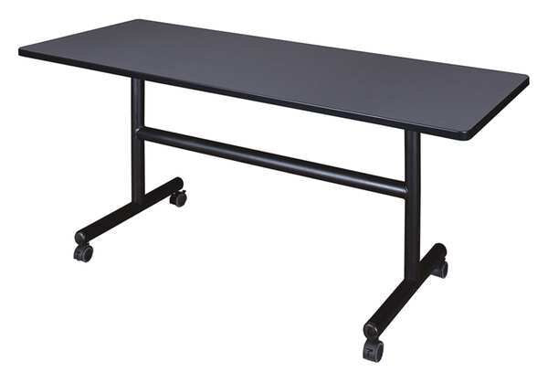 RectangleKobe Flip Top Tables, 60X24X29, Wood, MetalTop, Grey
