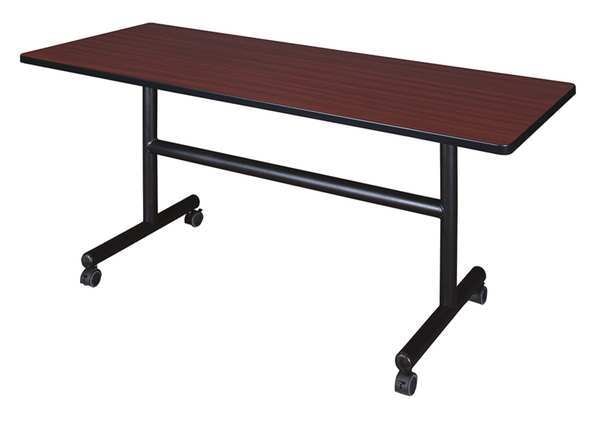 RectangleKobe Flip Top Tables, 60X24X29, Wood, MetalTop, Mahogany