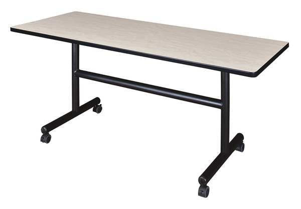 RectangleKobe Flip Top Tables, 60X24X29, Wood, MetalTop, Maple