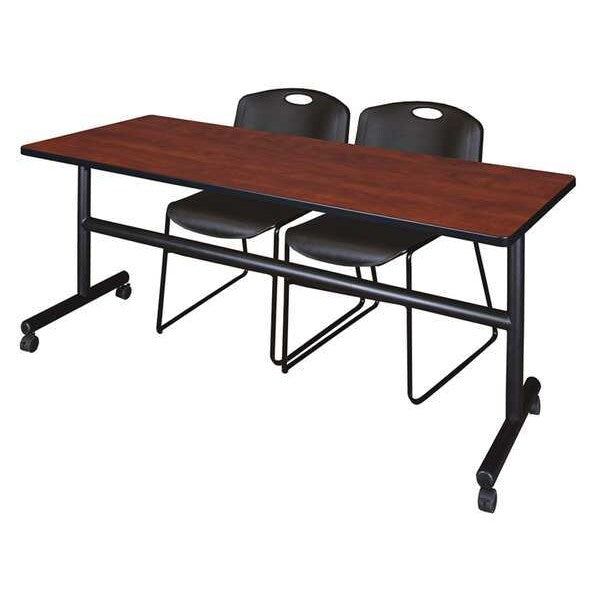 RectangleKobe Flip Top Tables, 72X24X29, Wood, MetalTop, Cherry