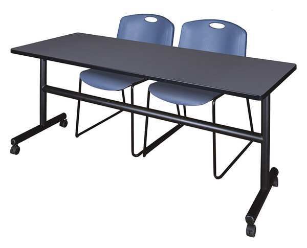 RectangleKobe Flip Top Tables, 72X24X29, Wood, MetalTop, Grey
