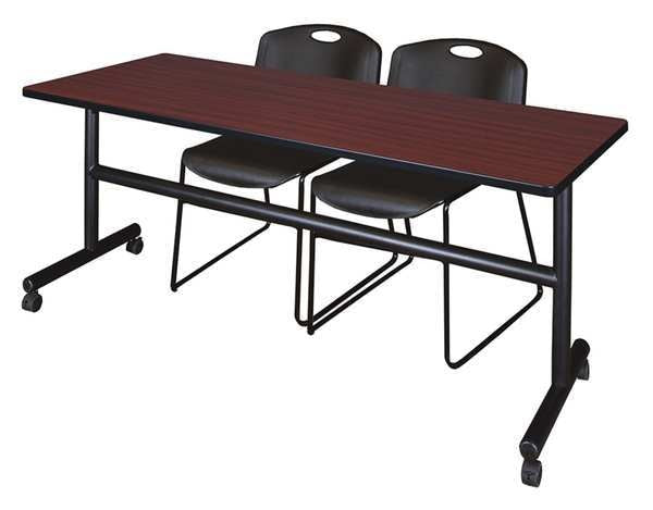 RectangleKobe Flip Top Tables, 72X24X29, Wood, MetalTop, Mahogany
