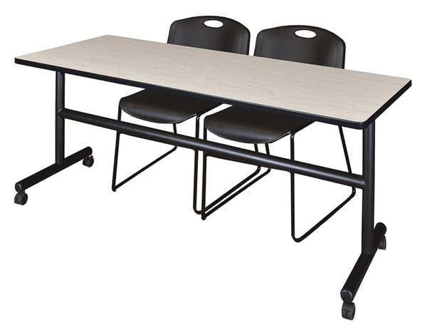 RectangleKobe Flip Top Tables, 72X24X29, Wood, MetalTop, Maple
