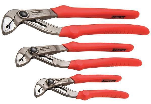 3 Piece Lock Joint Pliers Set PVC Ergonomic/Cushion Grip Handle