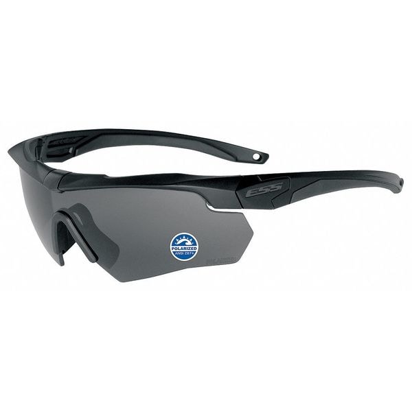 Polarized Safety Glasses, Wraparound Gray Polycarbonate Lens, Scratch-Resistant