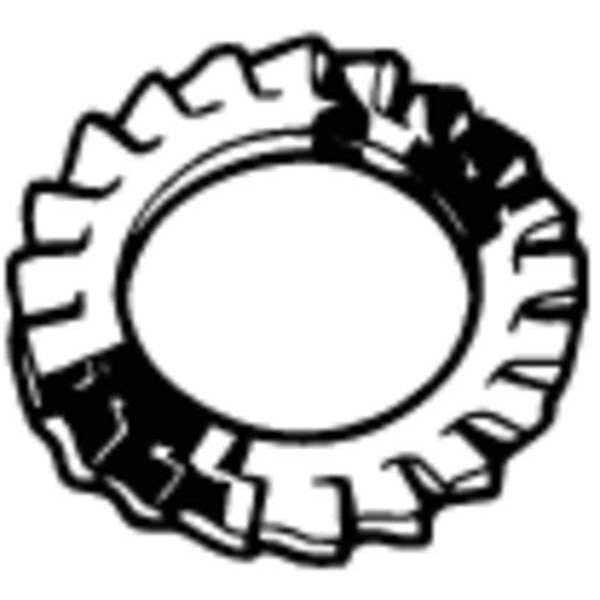 External Tooth Lock Washer, Fits Bolt Size M27 Steel, Zinc Plated Finish, 10 PK