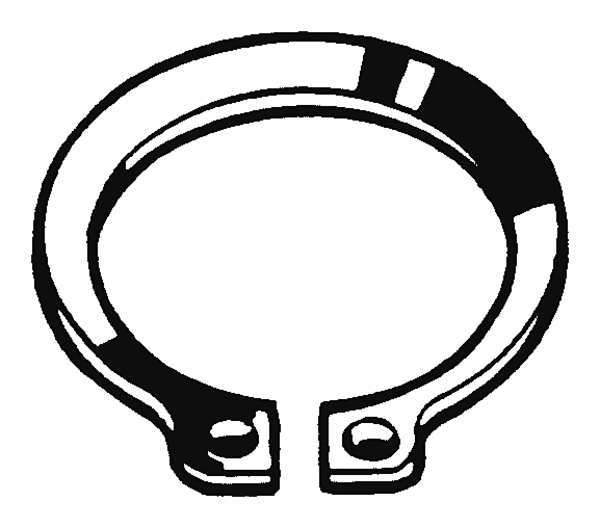 External Retaining Ring for Shaft, Steel Plain Finish, 42 mm Shaft Dia, 25 PK